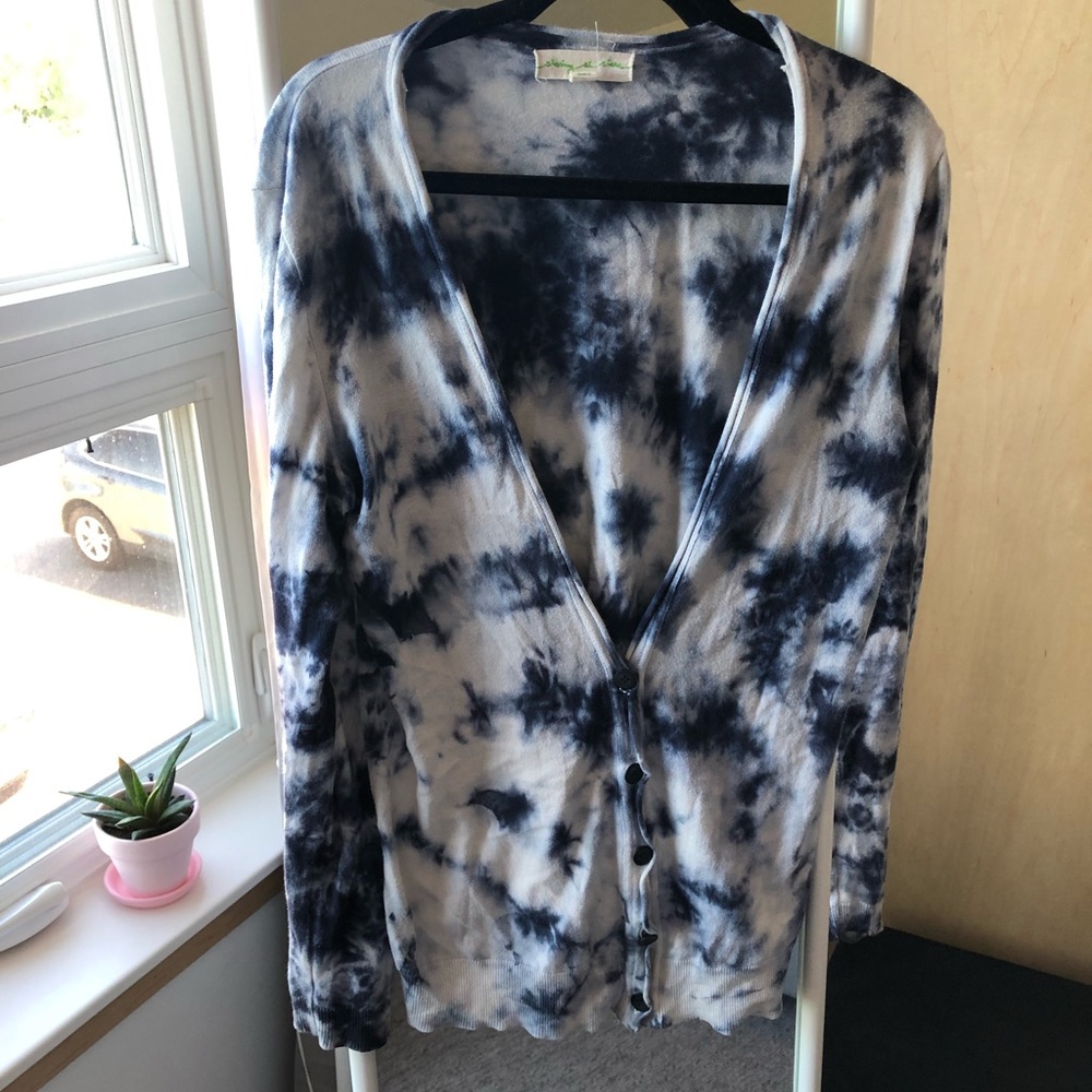 Urban Outfitters Blue Tie-Dye Cardigan